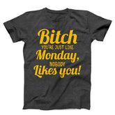 Bitch You Are Just Like Monday Nobody Likes You Unisex T-shirt